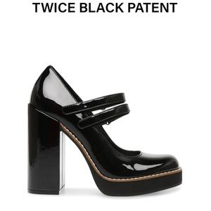 Steve Madden Twice Black Patent platform heels